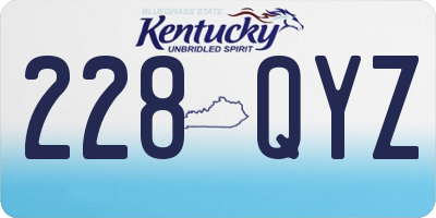 KY license plate 228QYZ