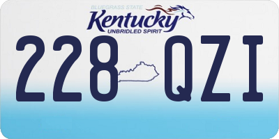 KY license plate 228QZI