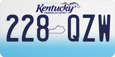 KY license plate 228QZW