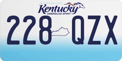 KY license plate 228QZX