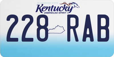 KY license plate 228RAB