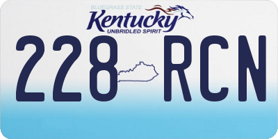 KY license plate 228RCN