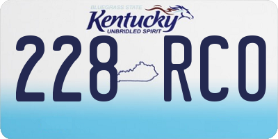KY license plate 228RCO