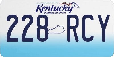 KY license plate 228RCY