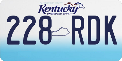 KY license plate 228RDK