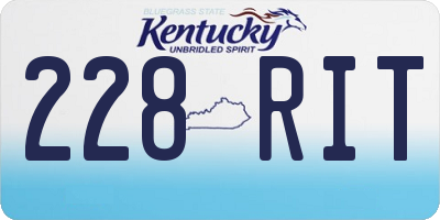 KY license plate 228RIT