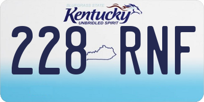 KY license plate 228RNF