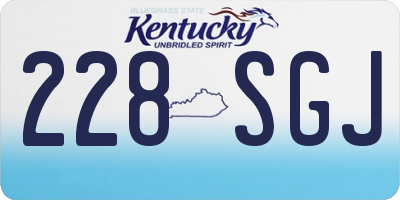 KY license plate 228SGJ