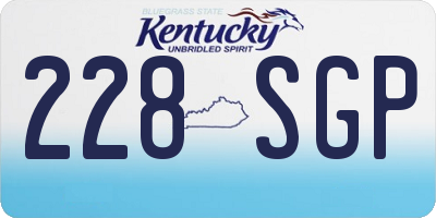 KY license plate 228SGP