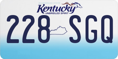 KY license plate 228SGQ