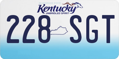 KY license plate 228SGT