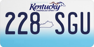 KY license plate 228SGU