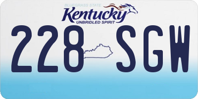 KY license plate 228SGW