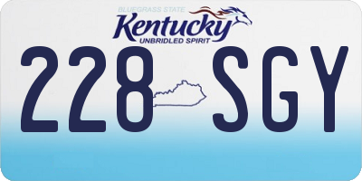 KY license plate 228SGY