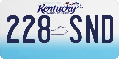 KY license plate 228SND