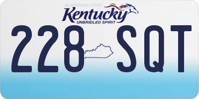 KY license plate 228SQT