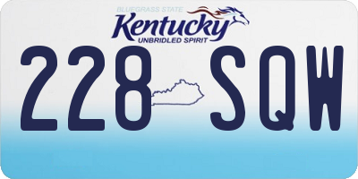 KY license plate 228SQW