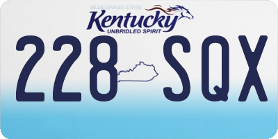 KY license plate 228SQX