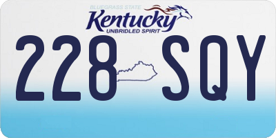 KY license plate 228SQY