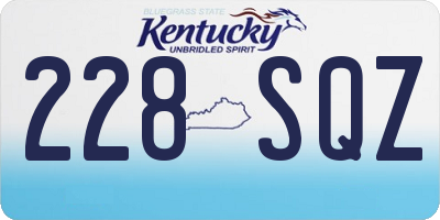KY license plate 228SQZ
