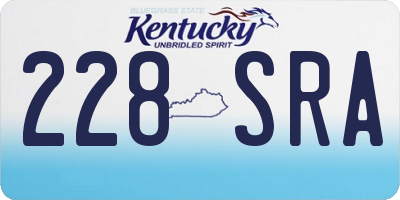 KY license plate 228SRA