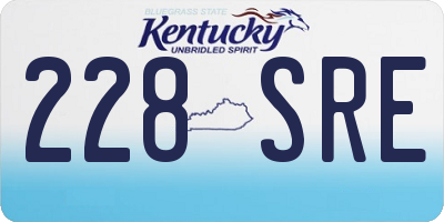 KY license plate 228SRE