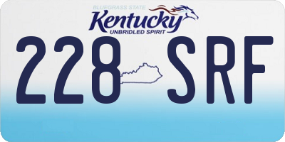 KY license plate 228SRF