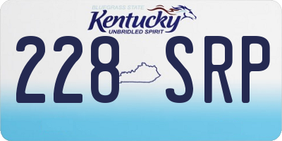 KY license plate 228SRP