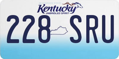 KY license plate 228SRU