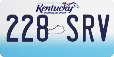 KY license plate 228SRV