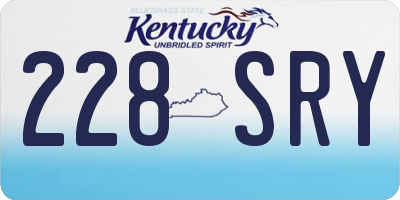 KY license plate 228SRY