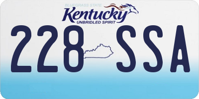 KY license plate 228SSA