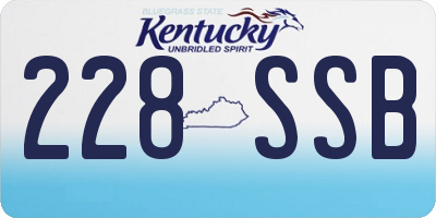 KY license plate 228SSB