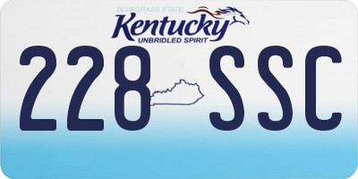 KY license plate 228SSC