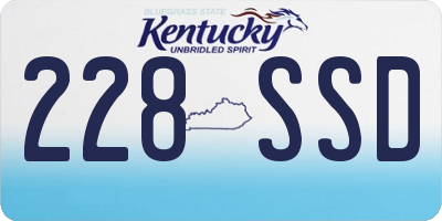 KY license plate 228SSD