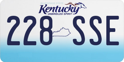 KY license plate 228SSE