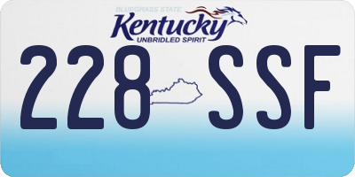 KY license plate 228SSF