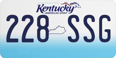 KY license plate 228SSG