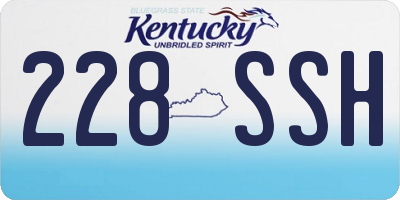 KY license plate 228SSH
