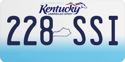 KY license plate 228SSI