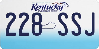 KY license plate 228SSJ