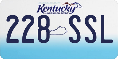 KY license plate 228SSL
