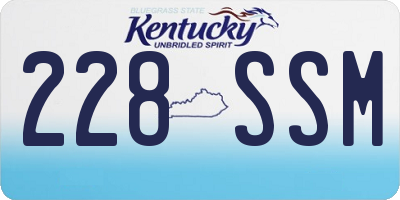 KY license plate 228SSM