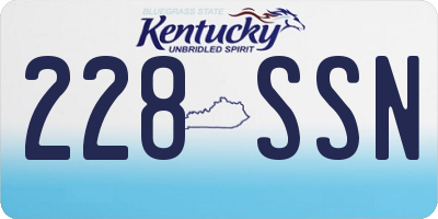 KY license plate 228SSN