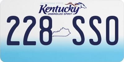 KY license plate 228SSO