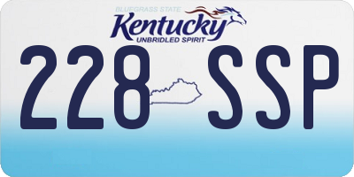 KY license plate 228SSP