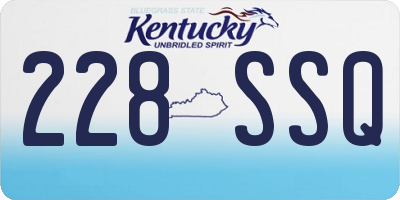 KY license plate 228SSQ