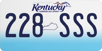 KY license plate 228SSS