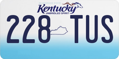 KY license plate 228TUS