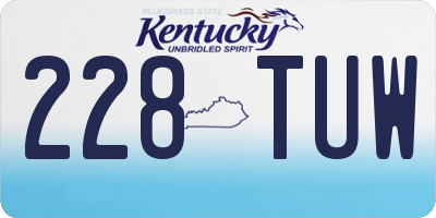 KY license plate 228TUW
